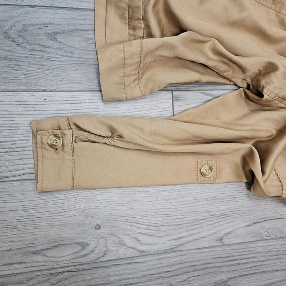 Urban Outfitters Pepita Drawstring Tan Jacket Womens Size Medium Full Zip - Picture 3 of 7